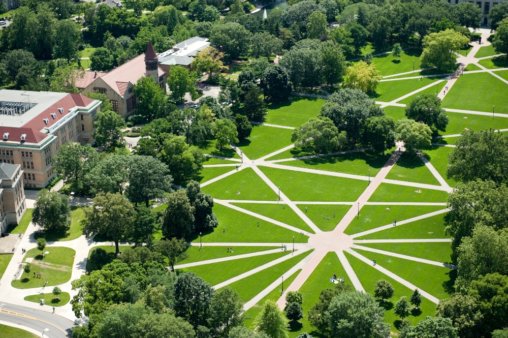 An aerial image of The Oval at Ohio State 