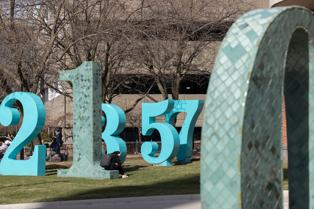 Number sculptures on Ohio State campus.